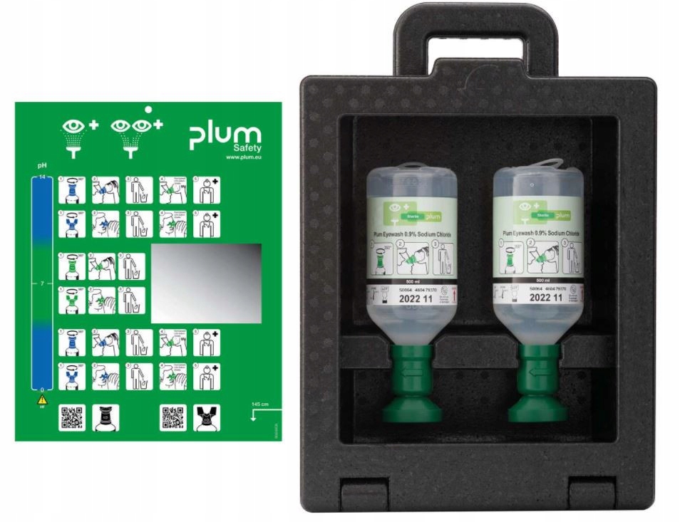 PLUM iBox 2 stanica s 2 x výplachmi Eyewash 500 ml
